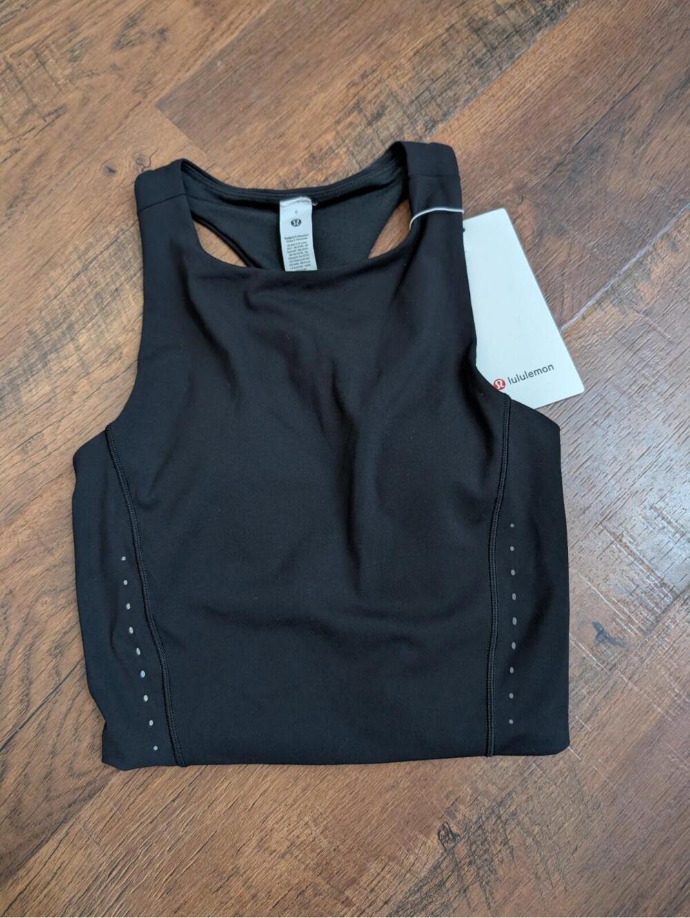 Athleisure Lululemon Swift Speed Cropped Racerback Tank Black NWT Sz 0